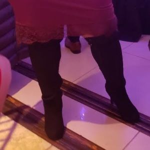 Above the knee high heel boots